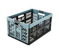 keeeper Caja plegable Robusta con asas de tacto suave, 54 x 37 x 28 cm, 45 l, Ben Azul Nordic