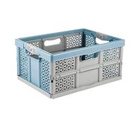 keeeper Robusta Caja Plegable con Mangos Suaves, 48,5 x 35 x 23,5 cm, 32 l, Lea, Azul (Nordic Blue)