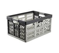 Caja de Plástico Plegable 45L 50kg Almacenaje Mango Ergonomico Resistente