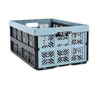 keeeper Robusta Caja Plegable IDA, Plástico Resistente (PP), 48 x 35 x 23 cm, 32 L, Azul Nordic (Paquete de 6)