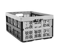 keeeper Robusta Caja Plegable Ida, Plástico resistente (PP), 48 x 35 x 23 cm, 32 L, Gris Nordic