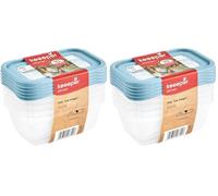 keeeper Set de 5 recipientes de congelación, Tapas con etiquetas reutilizables, 5 x 500 ml, 15,5 x 10,5 x 6 cm, Mia Magic Ice, Azul Nordic (Paquete de 2)