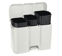 keeeper Tontarelli - Cubo de Reciclaje "Patty3" Con Tres Compartimentos y Cubos Extraíbles, Color Blanco, 1500 ml, 3 compartimentos