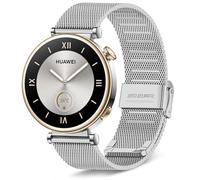 KeeFos 18mm Metal Correa Compatible Con Huawei Watch 5 42mm/Watch GT 5 Pro 42mm/GT 5 41mm/GT 4 41mm, Pulseras de Repuesto Metal, Correas de Hombres y Mujeres - Plata