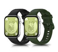 KeeFos 2 Piezas Correa Compatible con Huawei Watch Fit 4 Pro/Fit 4/Fit 3, Banda de Silicona, Hombres y Mujeres Pulseras de Repuesto para Huawei Watch Fit4 Pro/Fit4/Fit3 - Negro+Verde