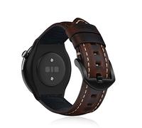 KeeFos 20mm Correa Compatible con Amazfit Cheetah 2 Pro/Active 3 Premium/T-Rex 3 Pro 44mm/Active 2 Square/2/GTR Mini/GTR 42mm/GTS 4/4 Mini/3/Bip 3 Pro/3, Pulsera de Suave Cuero - Marrón oscuro