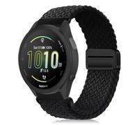 KeeFos 20mm Correa Compatible Con Garmin Forerunner 570 42mm/165/245/645/Approach S50/S44/Vivoactive 6/5/Venu Sq 2/Venu 2 Plus, Nylon Correa de Magnética, Correas de Hombres y Mujeres - Negro
