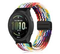 KeeFos 20mm Correa Compatible Con Garmin Forerunner 570 42mm/165/245/645/Approach S50/S44/Vivoactive 6/5/Venu Sq 2/Venu 2 Plus, Nylon Correa de Magnética, Correas de Hombres y Mujeres - Arcoíris
