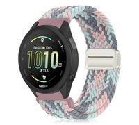 KeeFos 20mm Correa Compatible Con Garmin Forerunner 570 42mm/165/245/645/Approach S50/S44/Vivoactive 6/5/Venu Sq 2/Venu 2 Plus, Nylon Correa de Magnética, Correas de Hombres y Mujeres - Rosa Azul