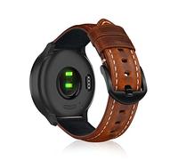 KeeFos 20mm Correa Compatible con Garmin vívomove Trend/Garmin Venu Sq 2/Venu Sq 2 music/Venu 2 Plus, Pulsera de Cuero Banda para GarminMove Sport/Garmin vivoactive 3/vivoactive 3 music - Marrón Claro