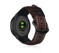 KeeFos 20mm Correa Compatible con Garmin vívomove Trend/Garmin Venu Sq 2/Venu Sq 2 music/Venu 2 Plus, Pulsera de Cuero Banda para GarminMove Sport/Garmin vivoactive 3/vivoactive 3 music-Marron Oscuro