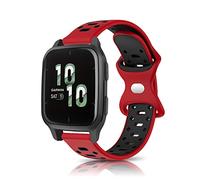 KeeFos 20MM Correa Compatible con Garmin vívomove Trend/Garmin Venu Sq 2/Venu Sq 2 Music/Venu 2 Plus, Banda Silicona Correas de Repuesto para Garmin Venu/Venu Sq/Venu Sq Music (Negro/Rojo)