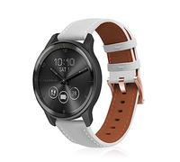 KeeFos 20MM Correa de Cuero Compatible con Garmin Forerunner 70 43mm/G170 43mm/170 Music 43mm/Approach J1 (43mm)/Forerunner 570 42mm/165/245/645/Approach S50/S44, Pulsera