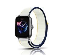 KeeFos 20mm Correa para Amazfit T-Rex 3 Pro 44mm/Active 2 Square/Active 2/GTR Mini/GTR 42mm/GTS 4/GTS 4 Mini/3/2e/2 Mini/2/Bip 3 Pro/Bip 3, Nylon Banda Pulseras de Repuesto - lechoso