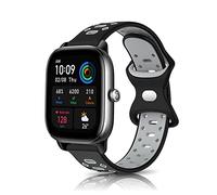 KeeFos 20MM Correa para Amazfit T-Rex 3 Pro 44mm/Active 2 Square/Active 2/GTR Mini/GTR 42mm/GTS 4/GTS 4 Mini/3/2e/2 Mini/2/Bip 3 Pro/Bip 3, Banda Silicona Correas - Negro