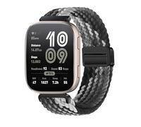 KeeFos 22mm Correa Compatible Con Amazfit Balance 2/Balance/Bip 6/Bip 5/Cheetah/Cheetah Pro/GTR 4/GTR 3 Pro/GTR 3, Nylon Correa de Magnética, Correas de Hombres y Mujeres - Blanco Negro