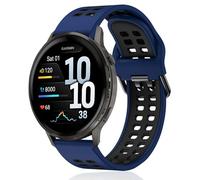 KeeFos 22mm Correa Compatible Con Garmin Venu 4 45mm/Venu 3 45mm/2/Forerunner 570 47mm/265/255/255 Music/Vivoactive 4/Active, Banda de Silicona - Azul/Negro