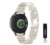 KeeFos 22mm Correa Compatible con Garmin Venu 4 45mm/Venu 3 45mm/2/Forerunner 570 47mm/265/255/255 Music/Vivoactive 4/Active, Brillante Pulsera con Pedrería de Metal - Luz de estrellas