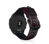KeeFos 22mm Correa Compatible con Garmin Venu 4 45mm/Venu 3 45mm/2/Forerunner 570 47mm/265/255/Vivoactive 4/Active, Pulsera de Suave Cuero, Correas para Hombre y Mujer - Rojo vino