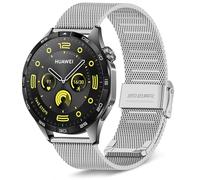 KeeFos 22mm Metal Correa Compatible Con Huawei Watch 5 46mm/4 Pro 48mm/Watch GT 5 Pro 46mm/GT 5 46 mm/GT 4 46 mm, Pulseras de Repuesto Metal, Correas de Hombres y Mujeres - Plata