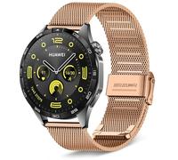KeeFos 22mm Metal Correa Compatible Con Huawei Watch 5 46mm/4 Pro 48mm/Watch GT 5 Pro 46mm/GT 5 46 mm/GT 4 46 mm, Pulseras de Repuesto Metal, Correas de Hombres y Mujeres - Oro Rosa