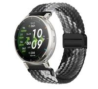 KeeFos Correa 20mm Compatible con Amazfit Cheetah 2 Pro/Active 3 Premium/T-Rex 3 Pro 44mm/Active 2 Square/Active 2, Active/GTR Mini, Nylon Trenzada, Transpirable, Ajustable, Unisex - Blanco y Negro