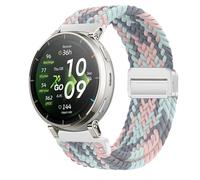 KeeFos Correa 20mm Compatible con Amazfit Cheetah 2 Pro, Active 3 Premium, T-Rex 3 Pro 44mm, Active 2 Square, Active 2, Active, GTR Mini, Nylon Trenzada, Transpirable, Ajustable, Unisex-Rosa y Azul