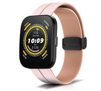 KeeFos Correa Compatible Con Amazfit T-Rex 3 Pro 48mm/Balance 2/Balance/Bip 6/Bip 5/GTR 4/GTR 3 Pro/GTR 3/Cheetah Pro, Pulsera de Silicona de Hebilla Magnética - Rosa