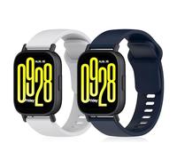 KeeFos Correa Compatible con Xiaomi Redmi Watch 5 Active/Redmi Watch 5 Lite, [2 Piezas] Banda Silicona Correas de Repuesto para Xiaomi Redmi Watch 5 Active/Redmi Watch 5 Lite - Gris+Azul