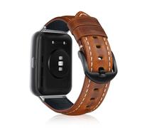 KeeFos Correa de Cuero Compatible con Huawei Watch Fit 2, Pulsera para Hombre y Mujer, Correas de Suave Cuero para Huawei Watch Fit 2 - Marrón claro