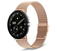 KeeFos Correa de Metal Compatible con Google Pixel Watch 4 45mm/Google Pixel Watch 3 45mm, Correas de Acero Inoxidable, Pulsera para Hombre y Mujer - Oro rosa