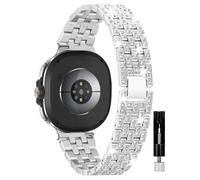 KeeFos Correa de Metal Compatible con Samsung Galaxy Watch 8 44mm/40mm, Brillante Pulsera para Hombre y Mujer, Correas de Acero Inoxidable para Samsung Galaxy Watch 8 Classic 46mm - Plata