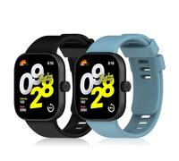 KeeFos Correa para Xiaomi Redmi Watch 5/Redmi Watch 4/Xiaomi Mi Band 9 Pro/Band 8 Pro, [2 Piezas] Banda Silicona Correas de Repuesto para Xiaomi Redmi Watch 5/4/Mi Band 9 Pro/8 Pro - Negro+Azul