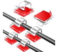 KEEHOM 100 piezas sujetacables autoadhesivo, sujetacables de sobremesa (pequeño y grande), para abrazaderas de cables sujeción de cables guía organizador gancho portacables para gestión de cables