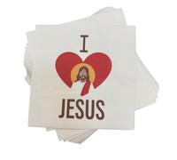 Keeks & Co Servilletas de papel para cóctel, diseño I Love Jesus, rojo y blanco, 2 capas, 5 x 5 pulgadas, 50 unidades