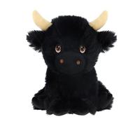 Keel Toys KEELECO - Peluche 100% Reciclado, Juguete ecológico para niños, Peluche de Vaca, Negro, 18 cm, SE3326, Negro