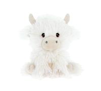 Keel Toys KEELECO SE3511 - Peluche 100% Reciclado - Juguete ecológico para niños - Peluche de Vaca Shaggy Blanco 18 cm