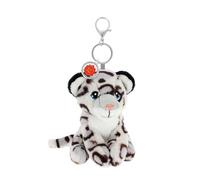 KeelTOYS - Llavero de Peluche de Leopardo de Nieve de 12 cm - Peluche 100% Reciclado, Animales Salvajes - Juguete ecológico Keeleco para niños