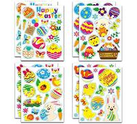 KEELYY 12 pegatinas de Pascua para huevos de Pascua, diseño de conejitos de Pascua, decoración de Pascua para niños