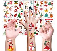 KEELYY 20 Hojas Tatuajes Temporales Navidad Niños, Tatuaje Pegatinas impermeable para Niños y Niñas, Accesorios de Decoración Navidad Regalos para Niños