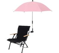 KEEMEN Paraguas para Silla con Abrazadera, Paraguas Portátil con Clip para Sillas de Playa, Cochecito de Patio Al Aire Libre, Sillas de Ruedas, Carritos de Golf(Rosa)