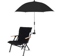 KEEMEN Paraguas para Silla con Abrazadera, Paraguas Portátil con Clip para Sillas de Playa, Cochecito de Patio Al Aire Libre, Sillas de Ruedas, Carritos de Golf(Negro)