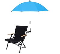 KEEMEN Paraguas para Silla con Abrazadera, Paraguas Portátil con Clip para Sillas de Playa, Cochecito de Patio Al Aire Libre, Sillas de Ruedas, Carritos de Golf(Azul)