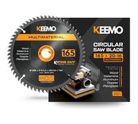 KEEMO Hoja Sierra Circular 165mm | Multimaterial | Corte Fino 2,0mm | Silenciosa & Antivibración | Madera, Laminados, PVC, Plásticos, Aluminio Fino | Aro 20→16mm Incluido