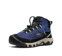 KEEN Botas de senderismo unisex Targhee 4 Mid impermeables para niños, Skipper Blue Hemlock, 28 EU