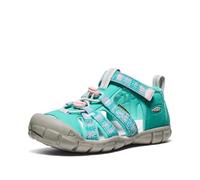 KEEN Sandalias Seacamp 2 CNX unisex con puntera cerrada para niños, Aguamarina brillante/rosa Giggle, 7 Big Kid