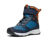 KEEN Skua - Botas de nieve impermeables unisex para niños, Sky Captain Gold Flame, 11 UK
