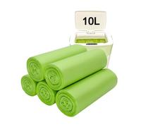 KeenKiD Bolsas de basura de 10 L, 100 unidades, bolsas biodegradables compostables para residuos de alimentos, pequeñas bolsas verdes para alimentos, bolsas de reciclaje transparentes para cocina,