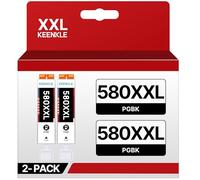 KEENKLE 580XXL PGBK Cartuchos de impresora compatibles con Canon PGI 580 XXL Negro para Pixma TS705 TS705a TS6350 TS6350a TS8350 TS8150 TS6351a TS6300 TR8550 TS9550 TS6150 TS6250 TR8250 TR880 TR80 500