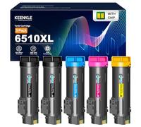 KEENKLE 6510 6515 6510XL Tóner Compatible para Xerox 6510 6515 WorkCentre 6515DN 6515DNI 6515N 6515 DN DNI Phaser 6510DN 6510DNI 6510N 6515DNW 6515NW (1cian, 1Amarillo, 1Mago enta, 2 Negros)